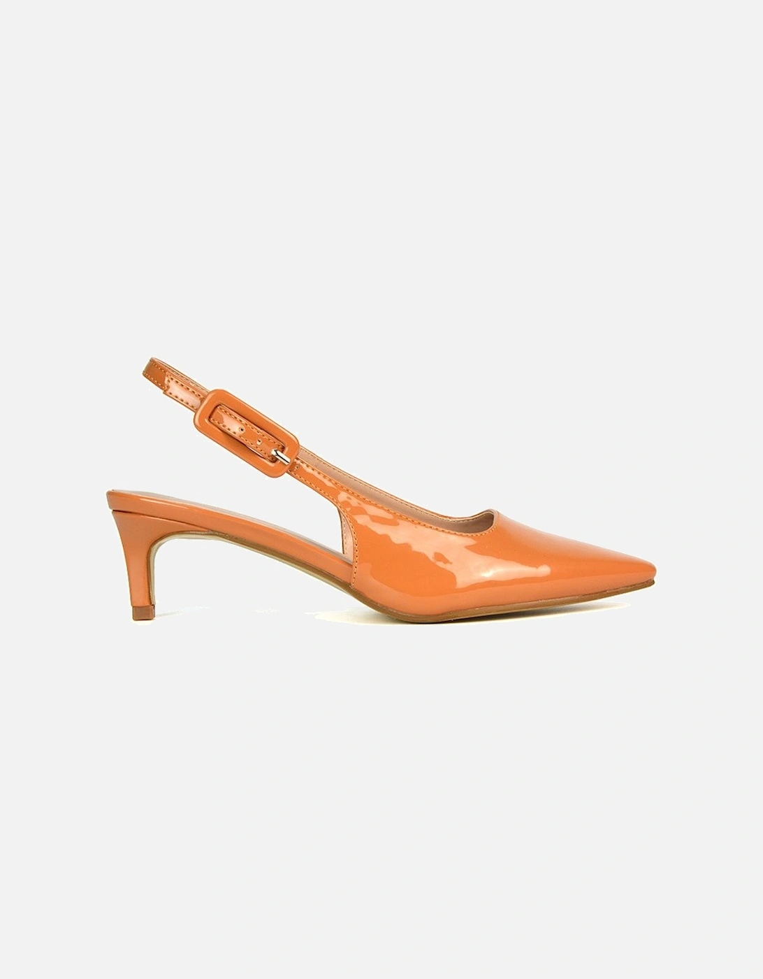'Kelly' Low Kitten Heel Slingback Pointed Toe Court Shoes, 2 of 1