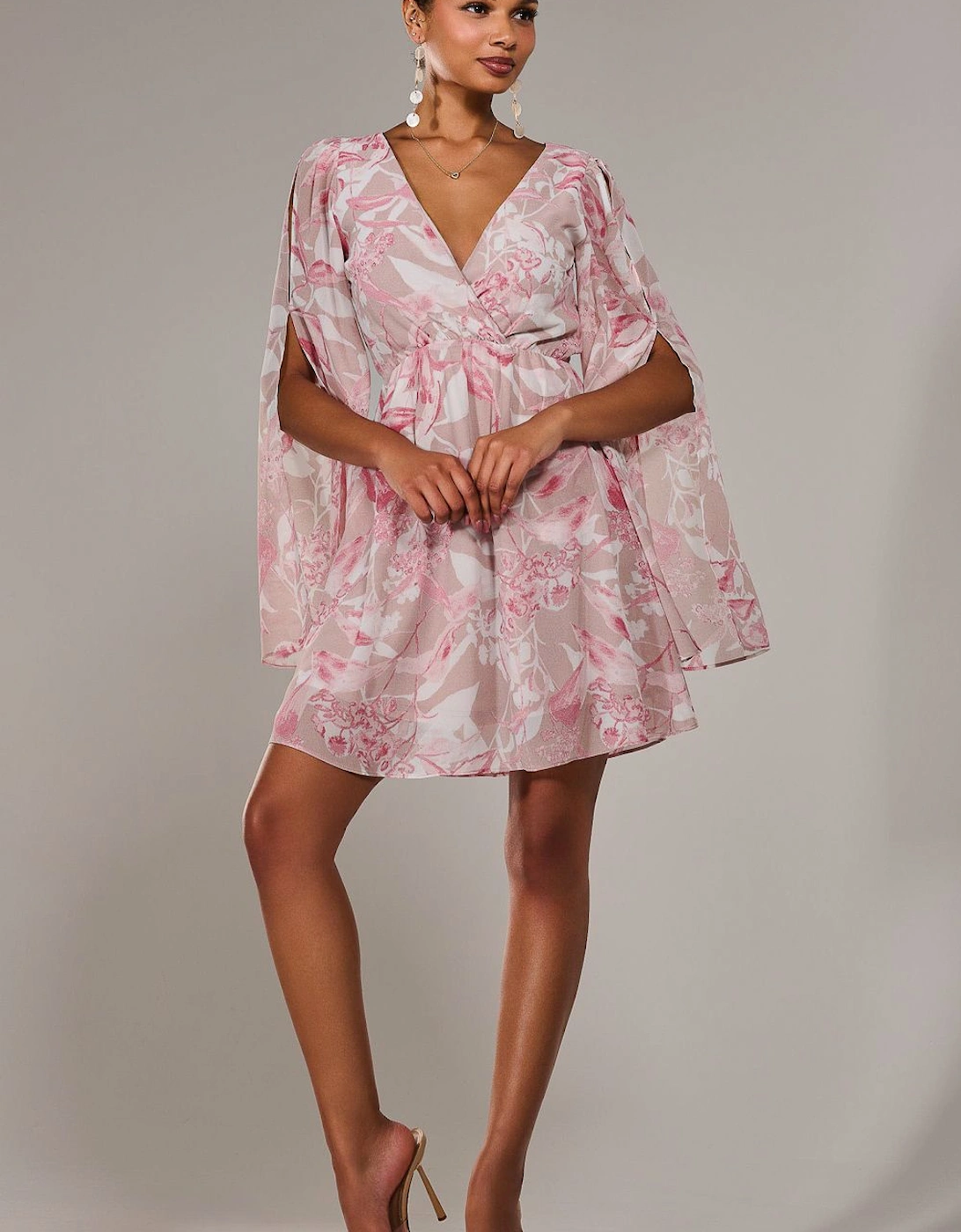 Chiffon Split Sleeve Mini Dress, 2 of 1