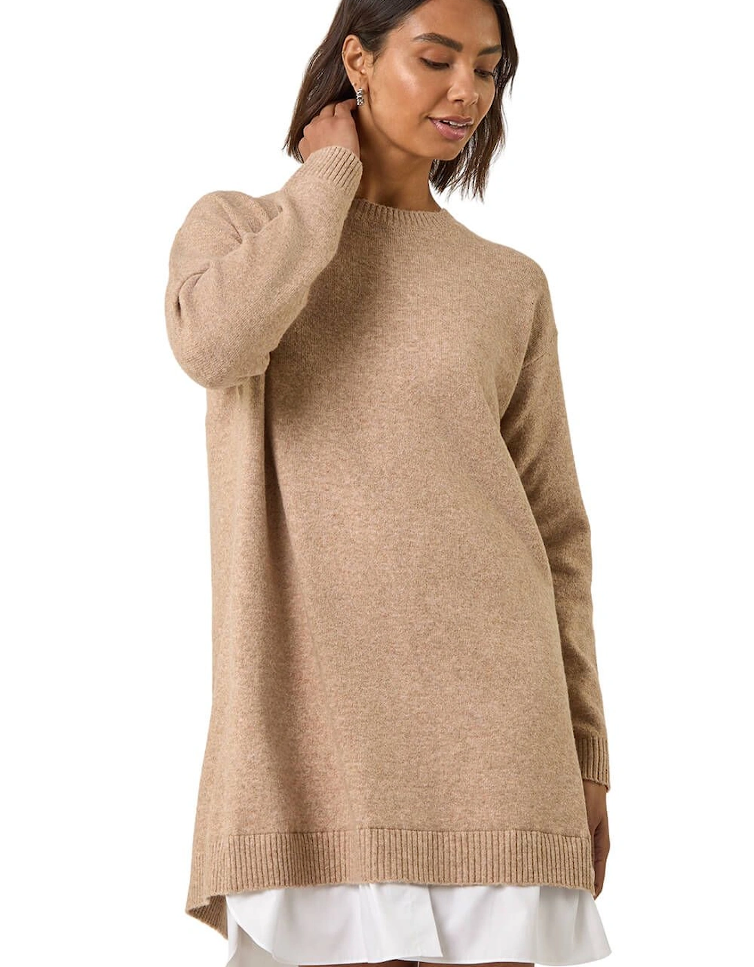 Mock Shirt Knitted Dress, 2 of 1