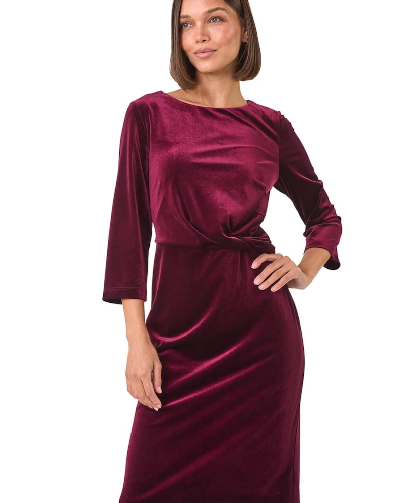 Velvet Bodycon Midi Dress