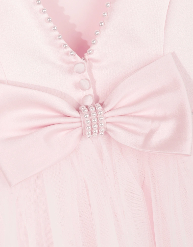 Girls Ceremonial Ballerina Length Dress in Pink