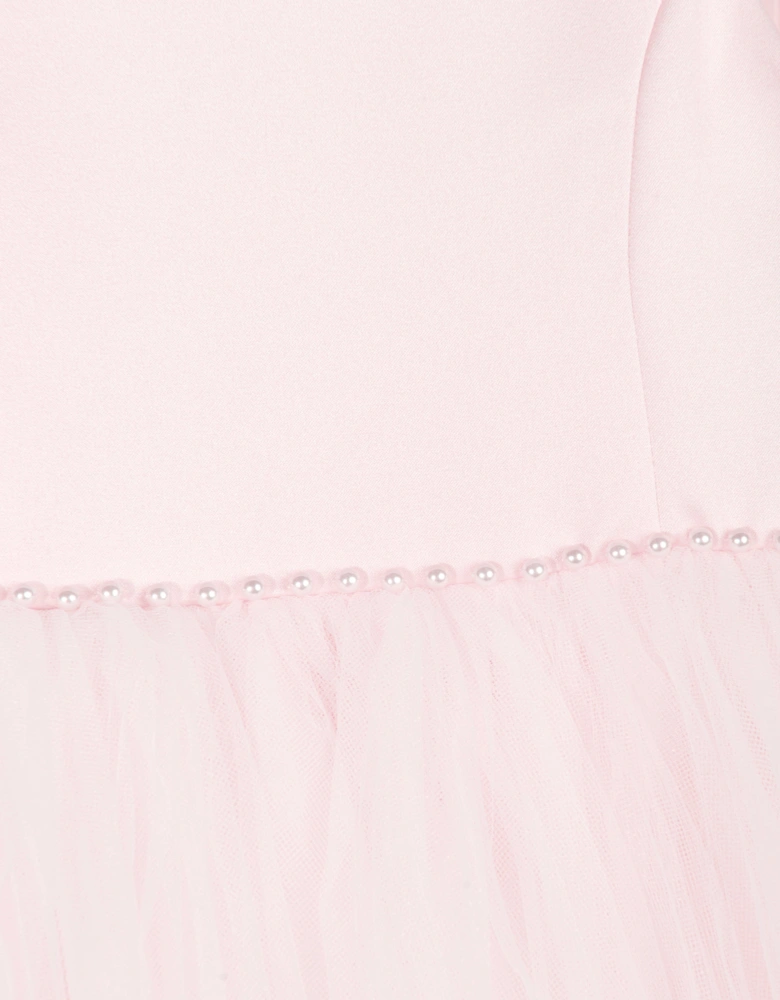 Girls Ceremonial Ballerina Length Dress in Pink
