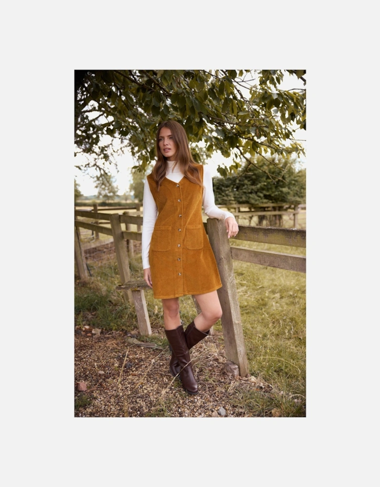 Cord Pinafore Dress