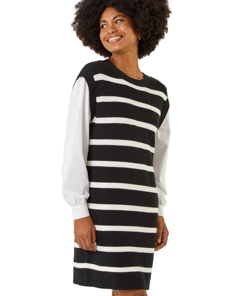 Striped Shirt Knit Dress