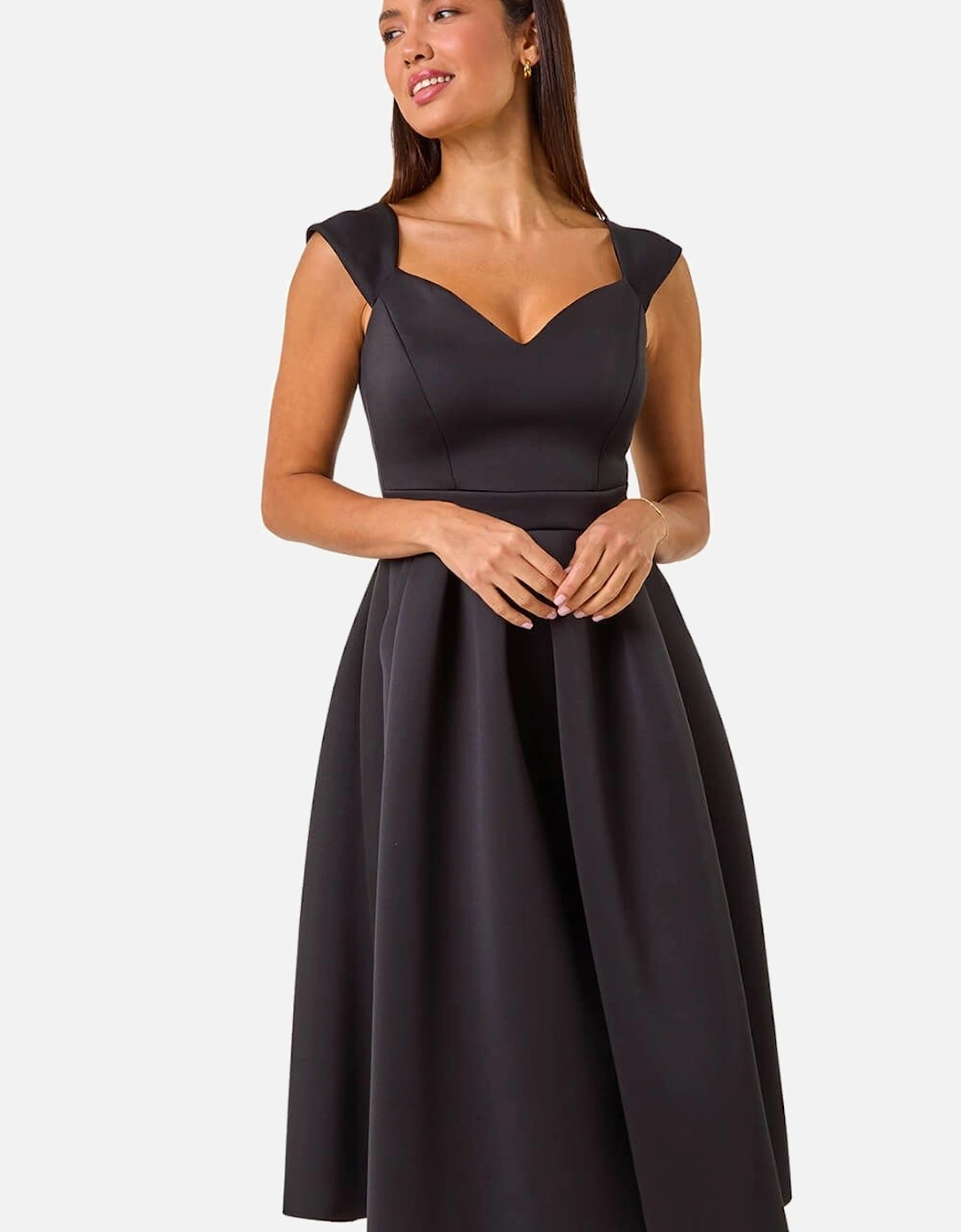 Sweetheart Neck Premium Stretch Skater Dress, 2 of 1