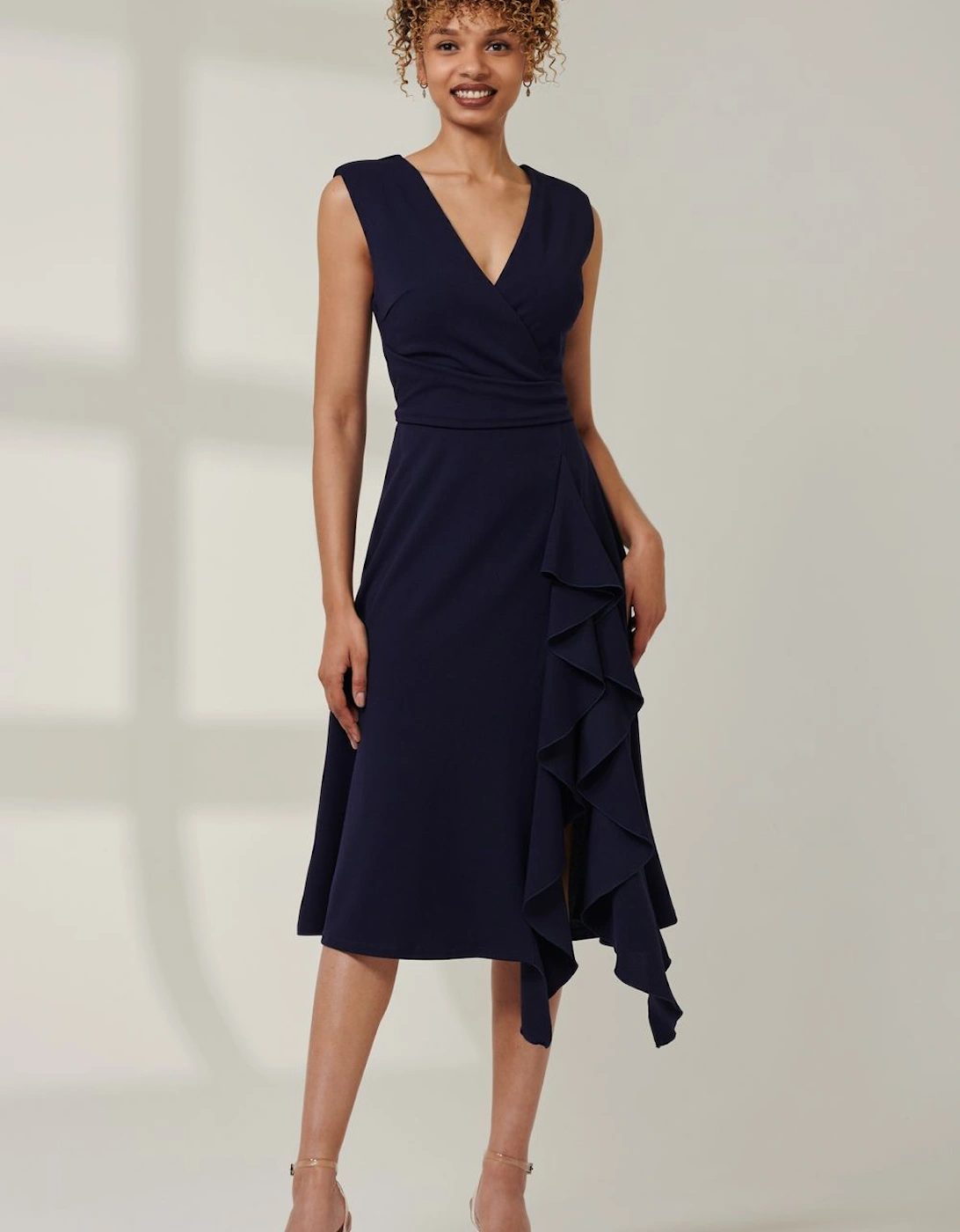 Qiana Ruffle Detail Midi Dress, 2 of 1
