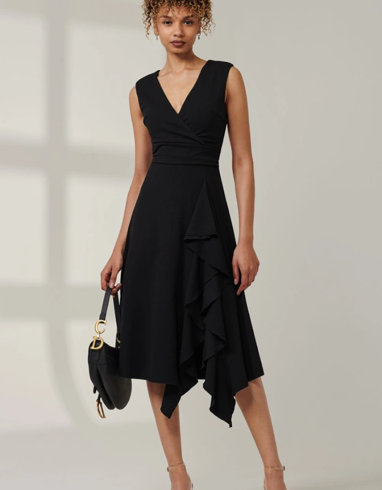 Qiana Ruffle Detail Midi Dress