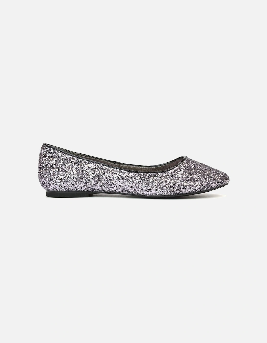 'Karissa' Flat Slip on Sparkly Glitter Ballerina Pumps, 2 of 1