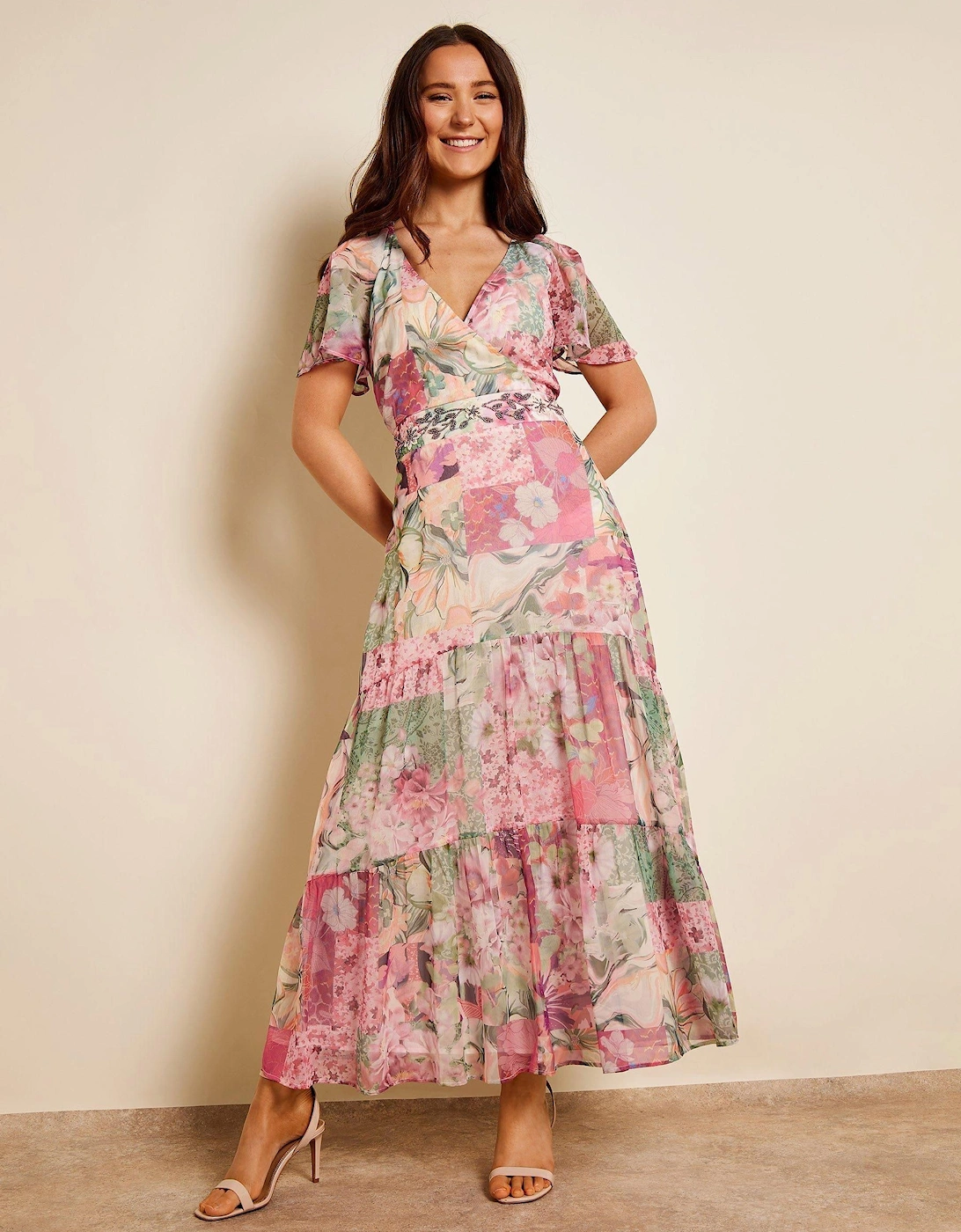 Gabbie Patchwork Printed Floral Maxi Dress, 2 of 1