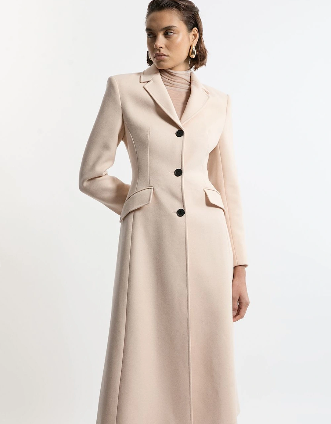 Tall Premium Italian Manteco Wool Full Skirted Tailored Midaxi Coat, 2 of 1