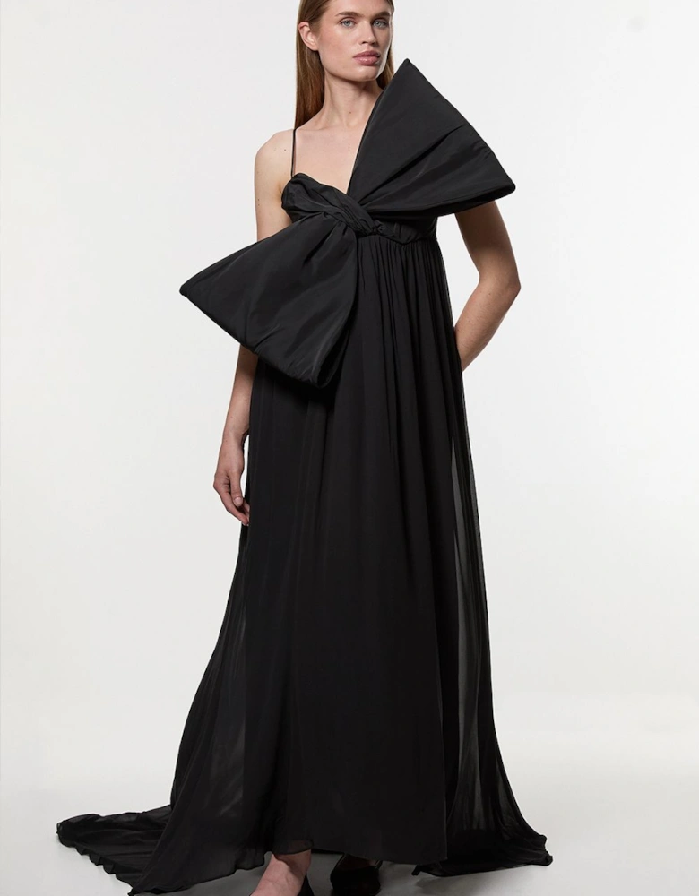Tall Taffeta Bow Detail Woven Maxi Dress