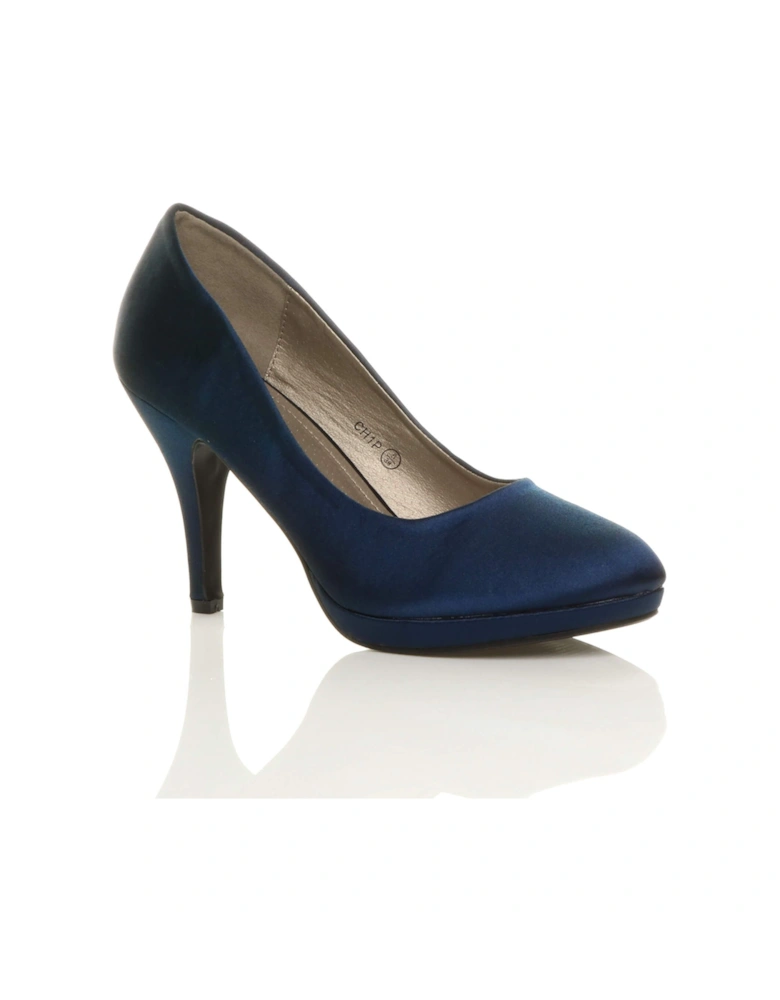 High  Heel  Satin Court Shoes