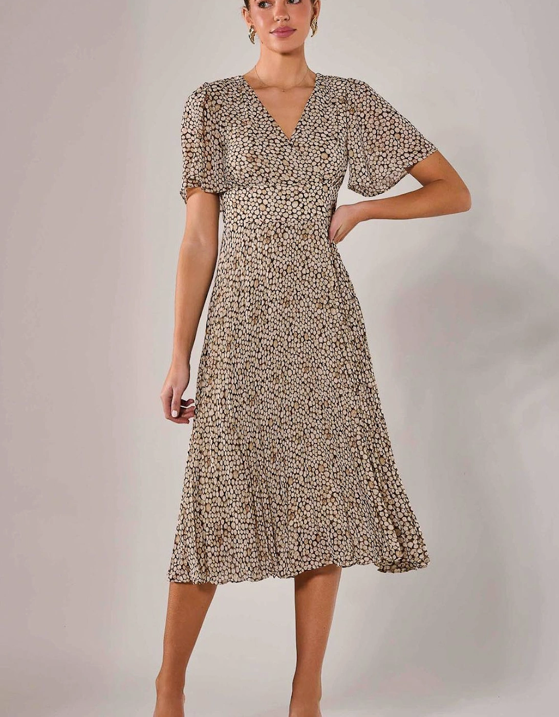 Chiffon Pleated Wrap Midaxi Dress, 2 of 1