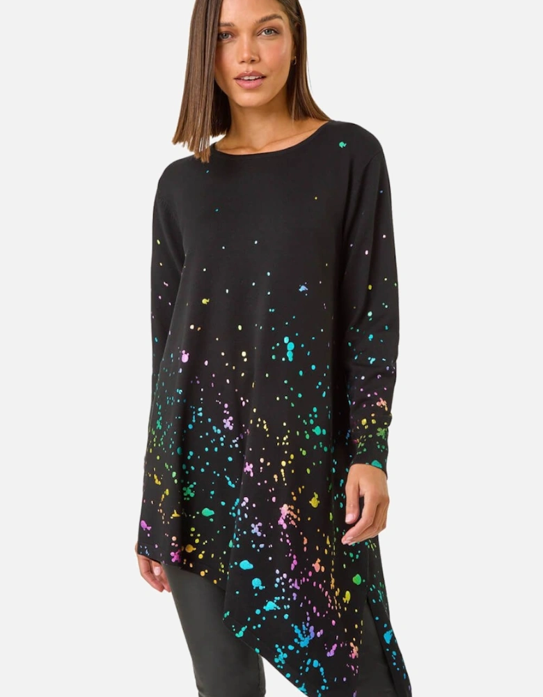 Border Splash Foil Print Tunic