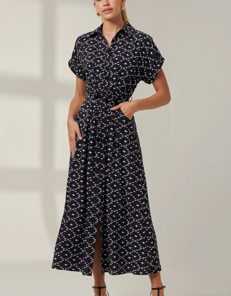 Drop Shoulder Shirt Maxi Dress