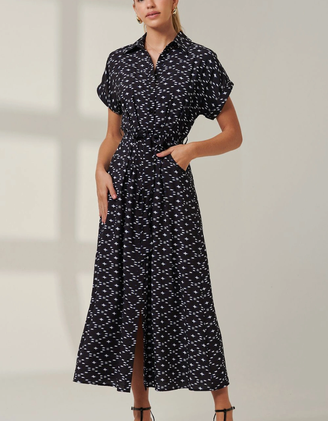 Drop Shoulder Shirt Maxi Dress, 2 of 1