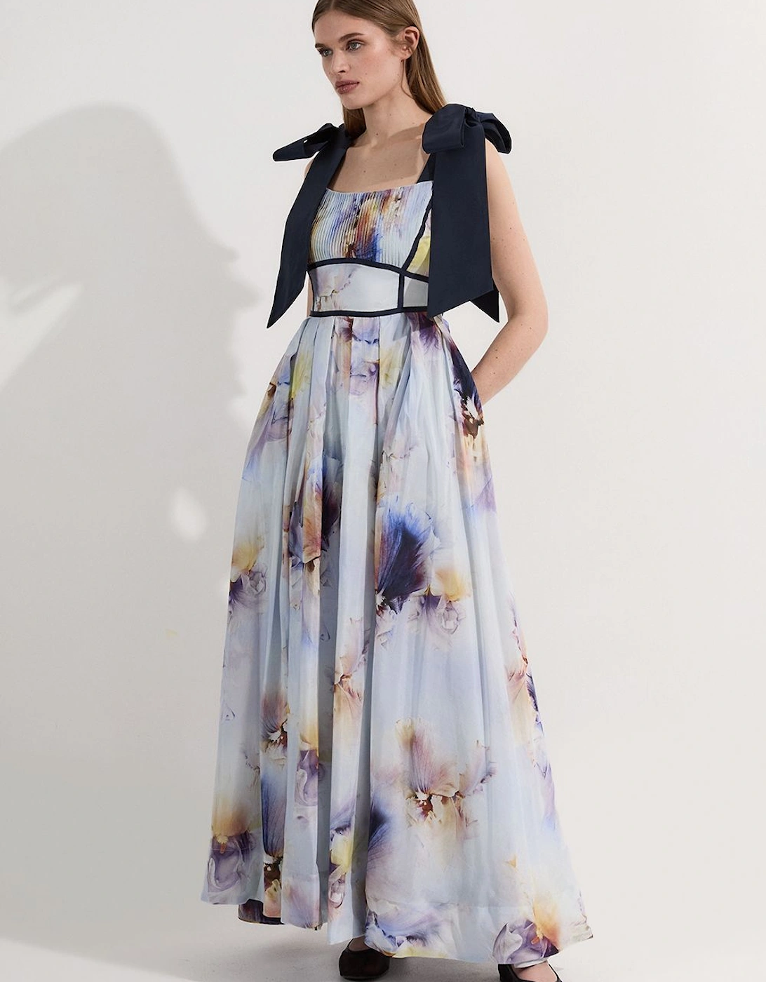 Spring Floral Silk Cotton Woven Strappy Dress, 2 of 1