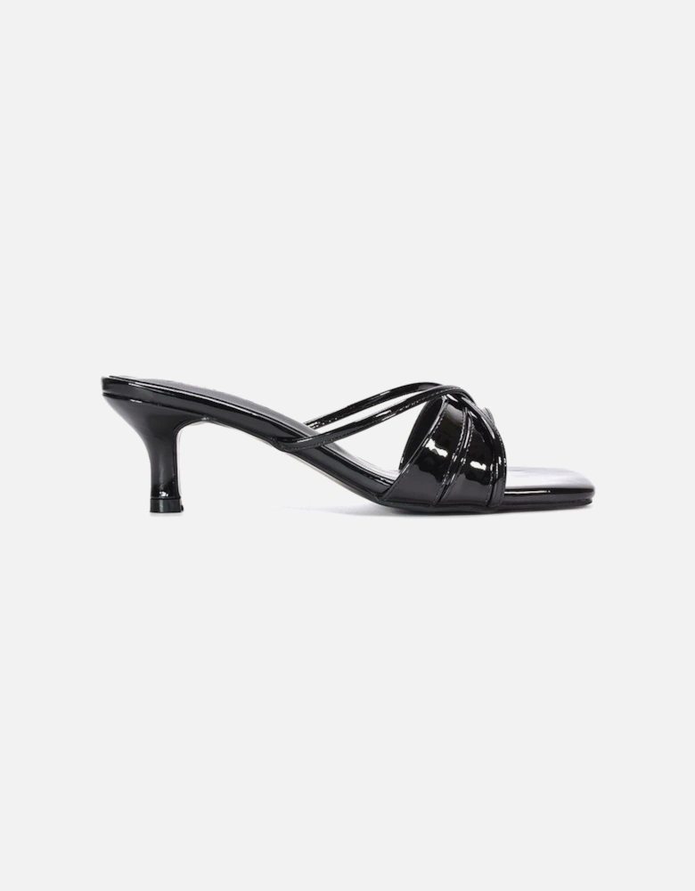 'Claudia' Mid Heeled Sandal Slip On Mules With Square Toe