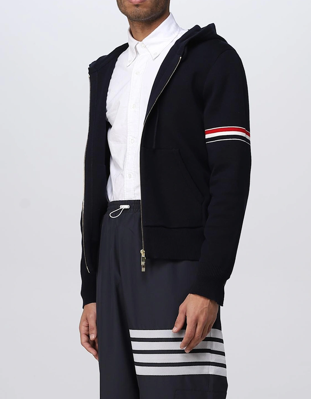 4Bar Stripe ZipUp Hoodie