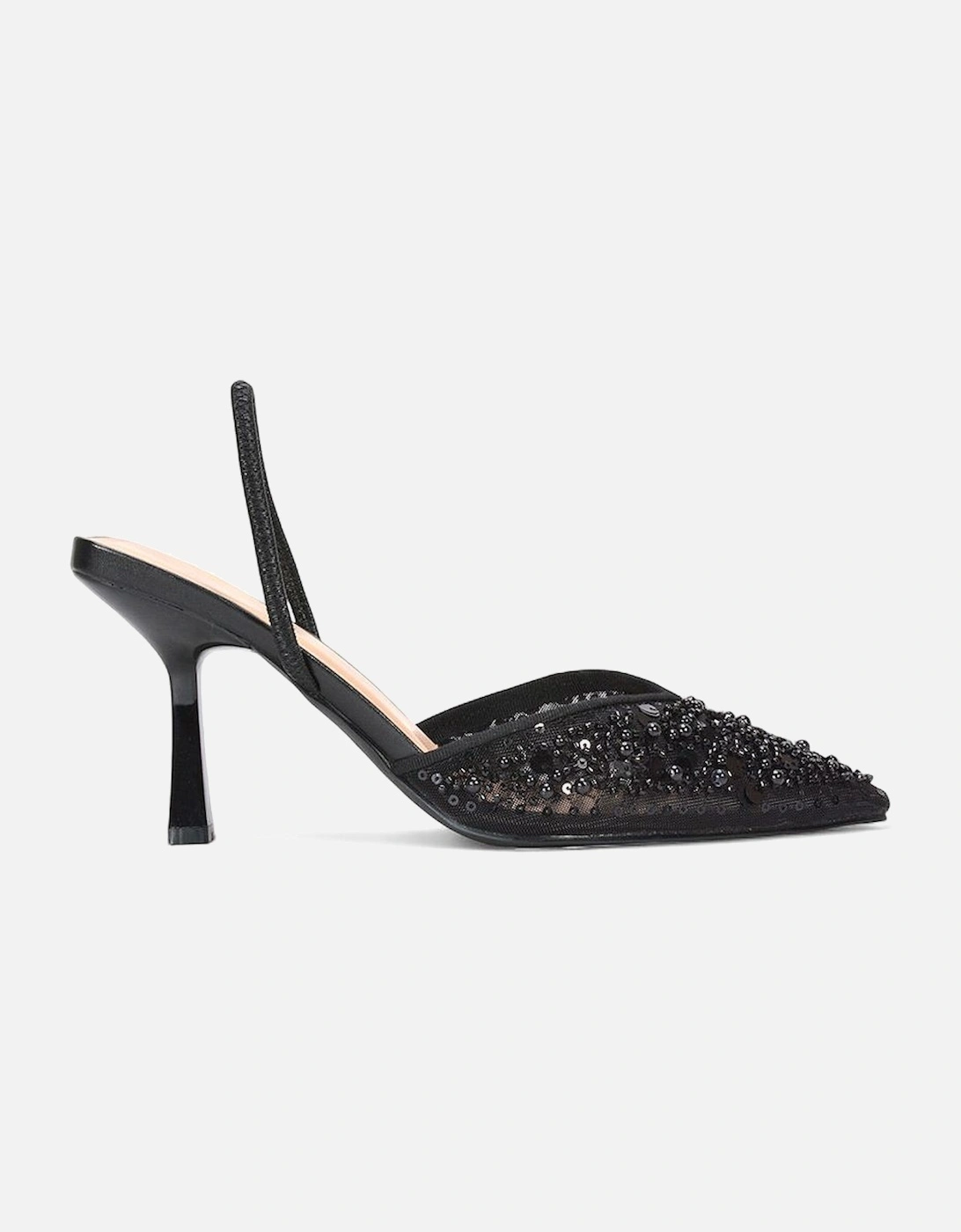 'Gaynor' Stiletto Heel Slingback Sequin Court Shoes, 2 of 1