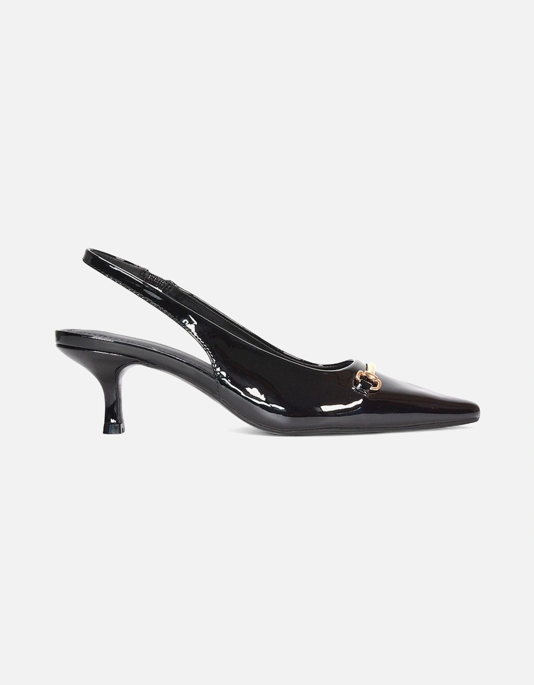 'Jane' Pointed Toe Slingback Mid Kitten Heels with Buckle, 2 of 1
