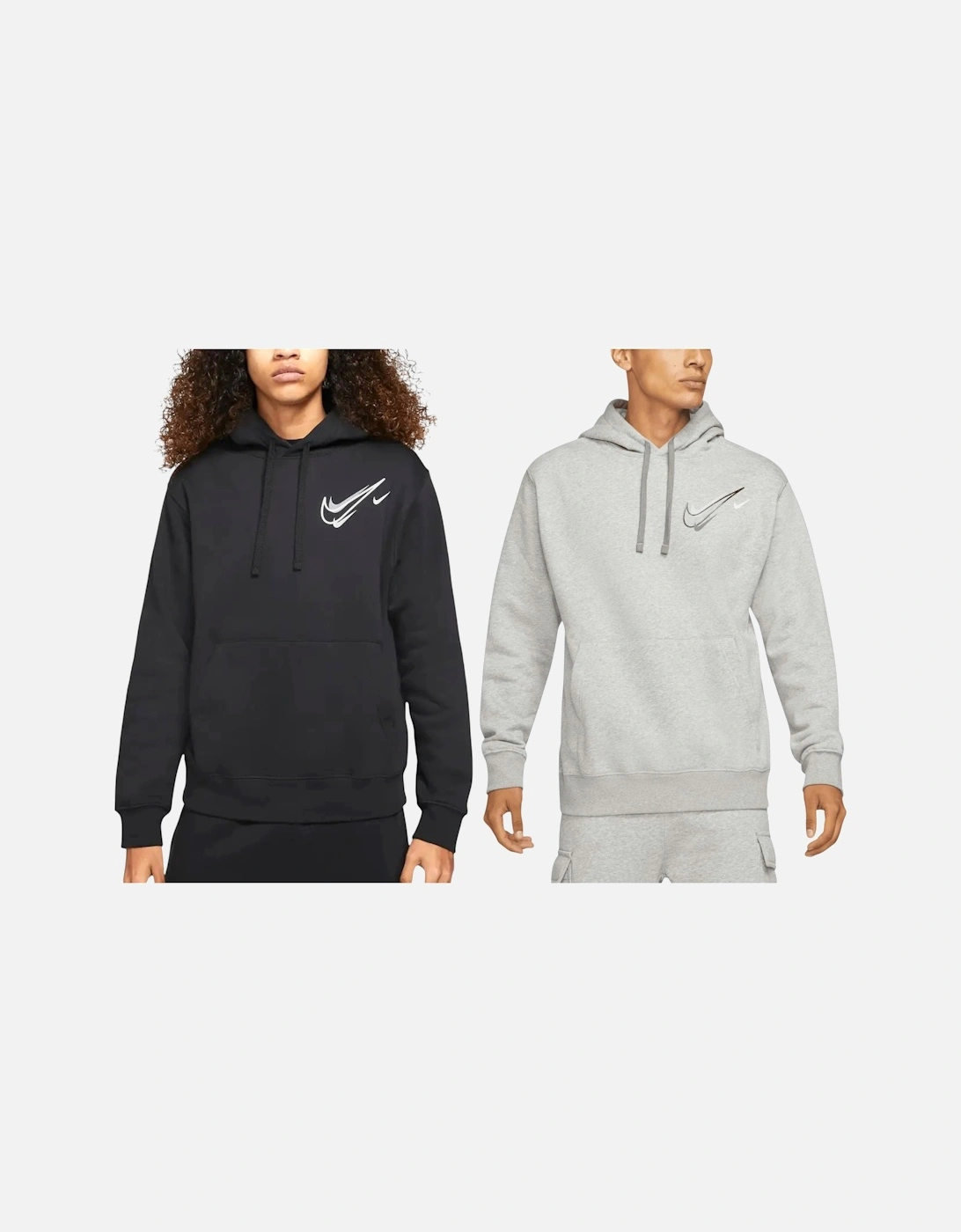 Men's Nike Mens Hoodie Pullover Long Sleeve Hooded Sweat Warm Sportswear Gym Top Hoody - Grey - Size, 38