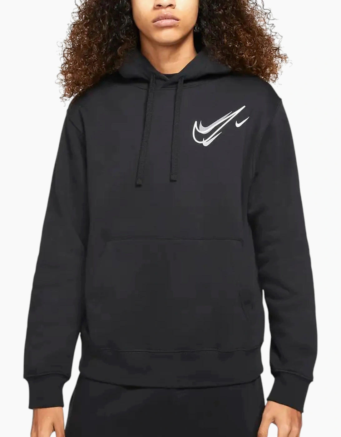 Men's Nike Mens Hoodie Pullover Long Sleeve Hooded Sweat Warm Sportswear Gym Top Hoody - Black - Size: 40