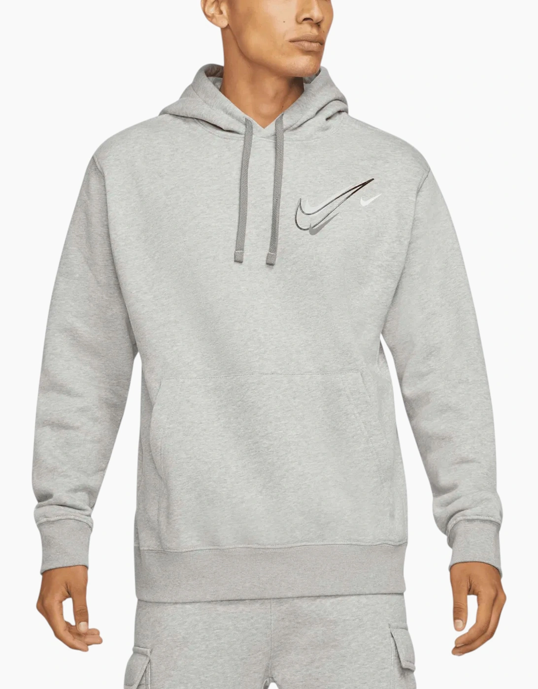Nike Men's Nike Mens Hoodie Pullover Long Sleeve Hooded Sweat Warm Sportswear Gym Top Hoody - Grey