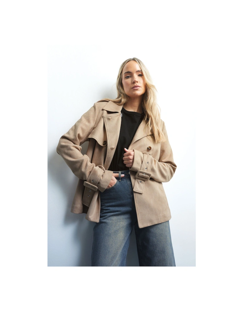 Tall Faux Suede Trench Coat