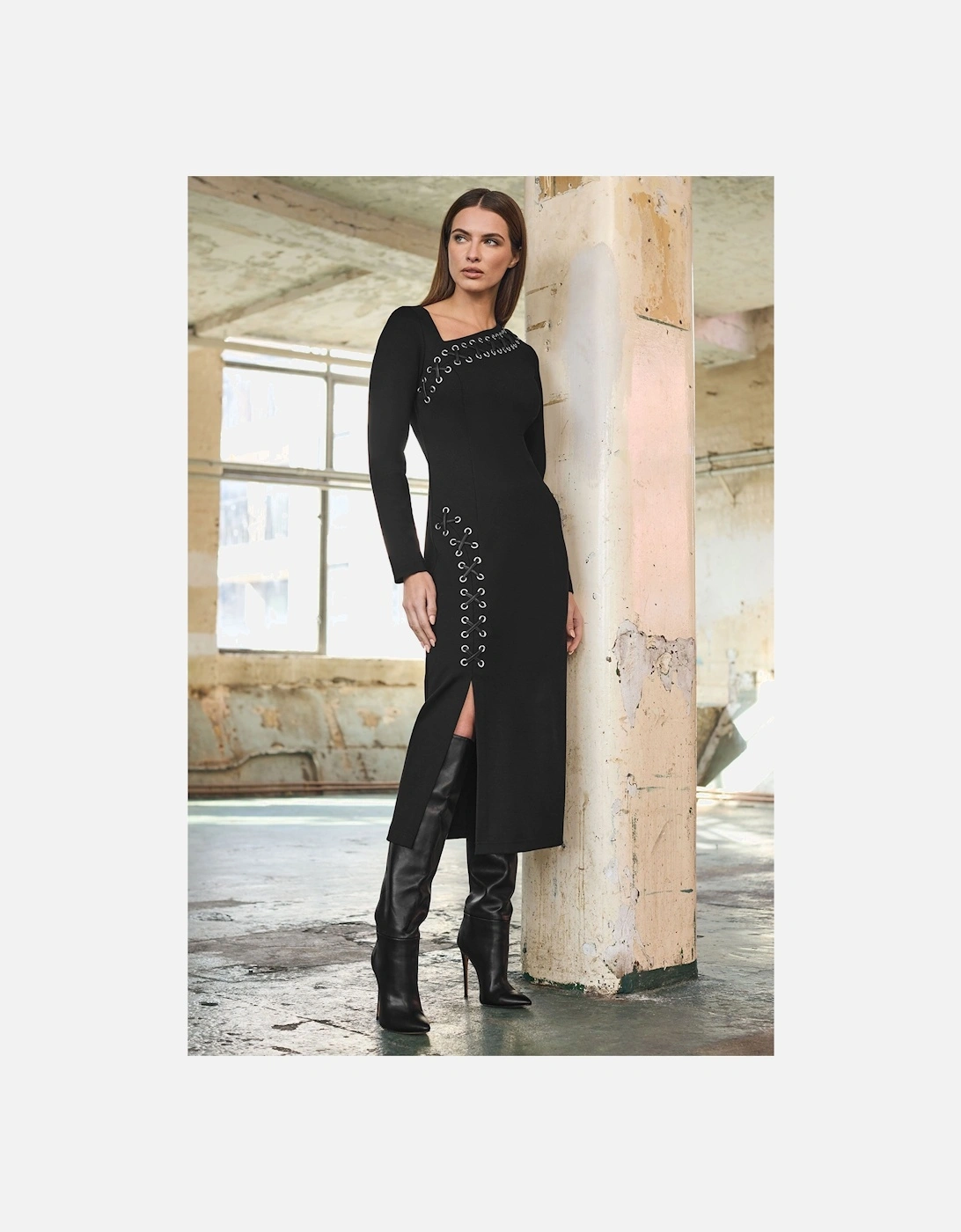 Lace Up Ponte Dress, 2 of 1