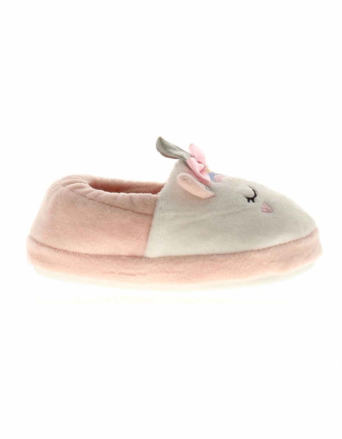 Girls Slippers Younger Unicorn pink UK Size