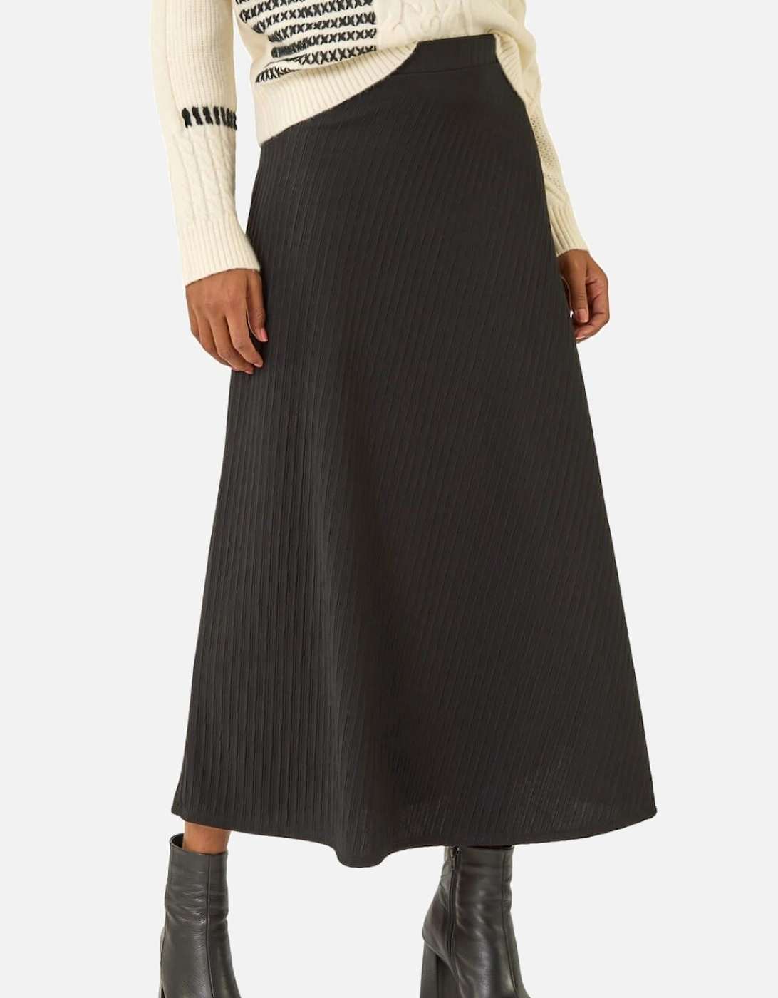 Cable Textured Stretch A-Line Skirt, 2 of 1