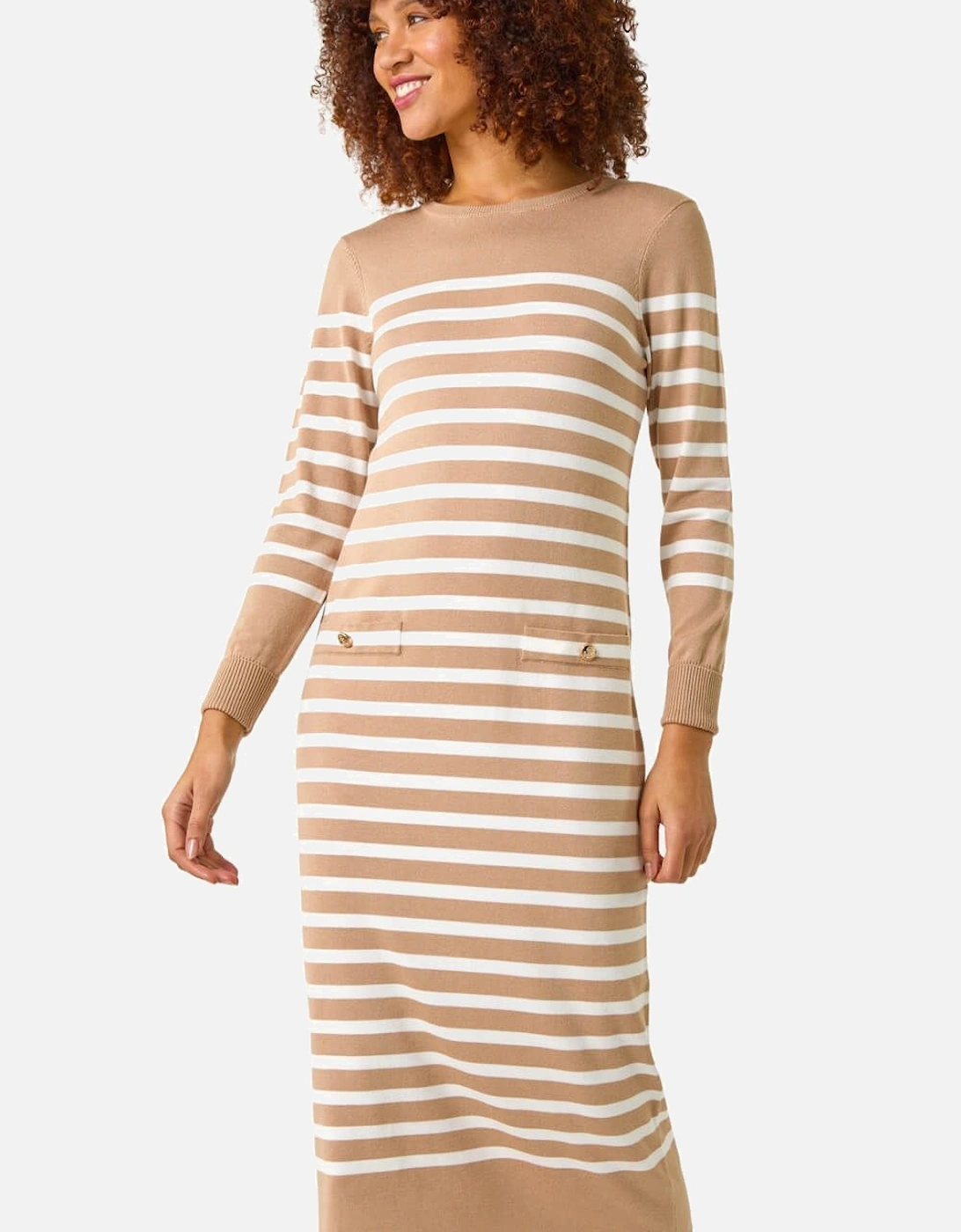 Stripe Print Knit Midi Dress, 2 of 1