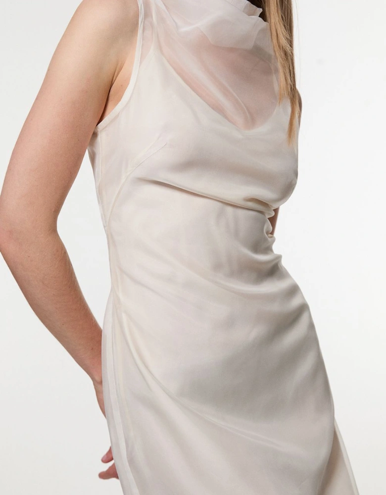 Digital Ophelia Organdie High Neck Maxi Dress