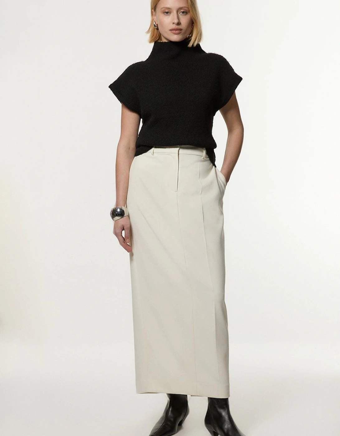 Compact Stretch Essential Tailored Maxi Skirt, 2 of 1