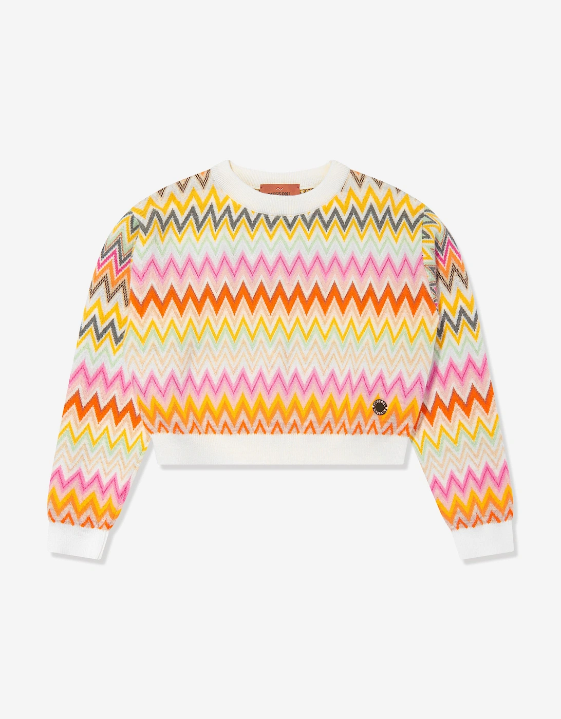 Girls Wool Zigzag Jumper in Multicolour, 5 of 4