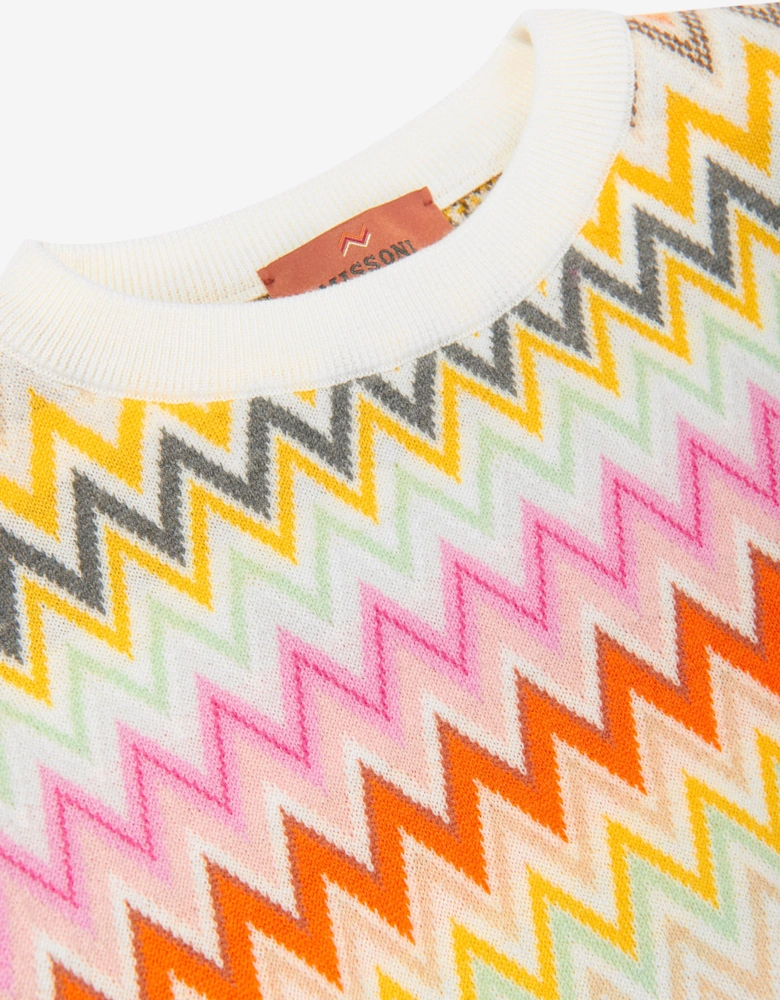 Girls Wool Zigzag Jumper in Multicolour
