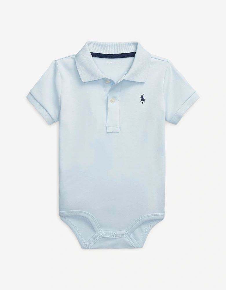 Baby Boys Polo Bodysuit in Blue