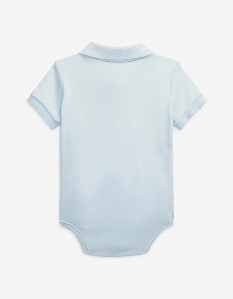 Baby Boys Polo Bodysuit in Blue