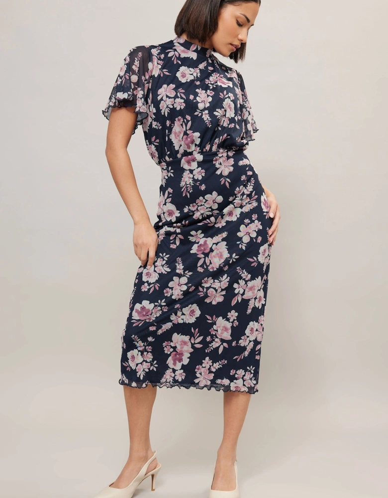Petite Floral Mesh Dress