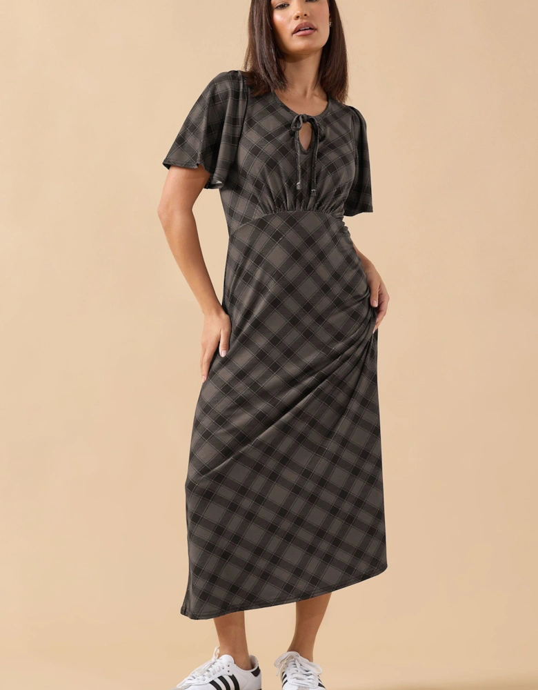 Petite Check Midi Dress