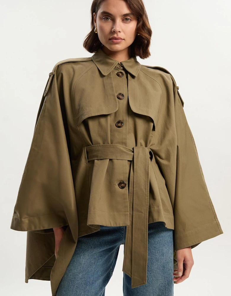 Cape Detail Trench Coat