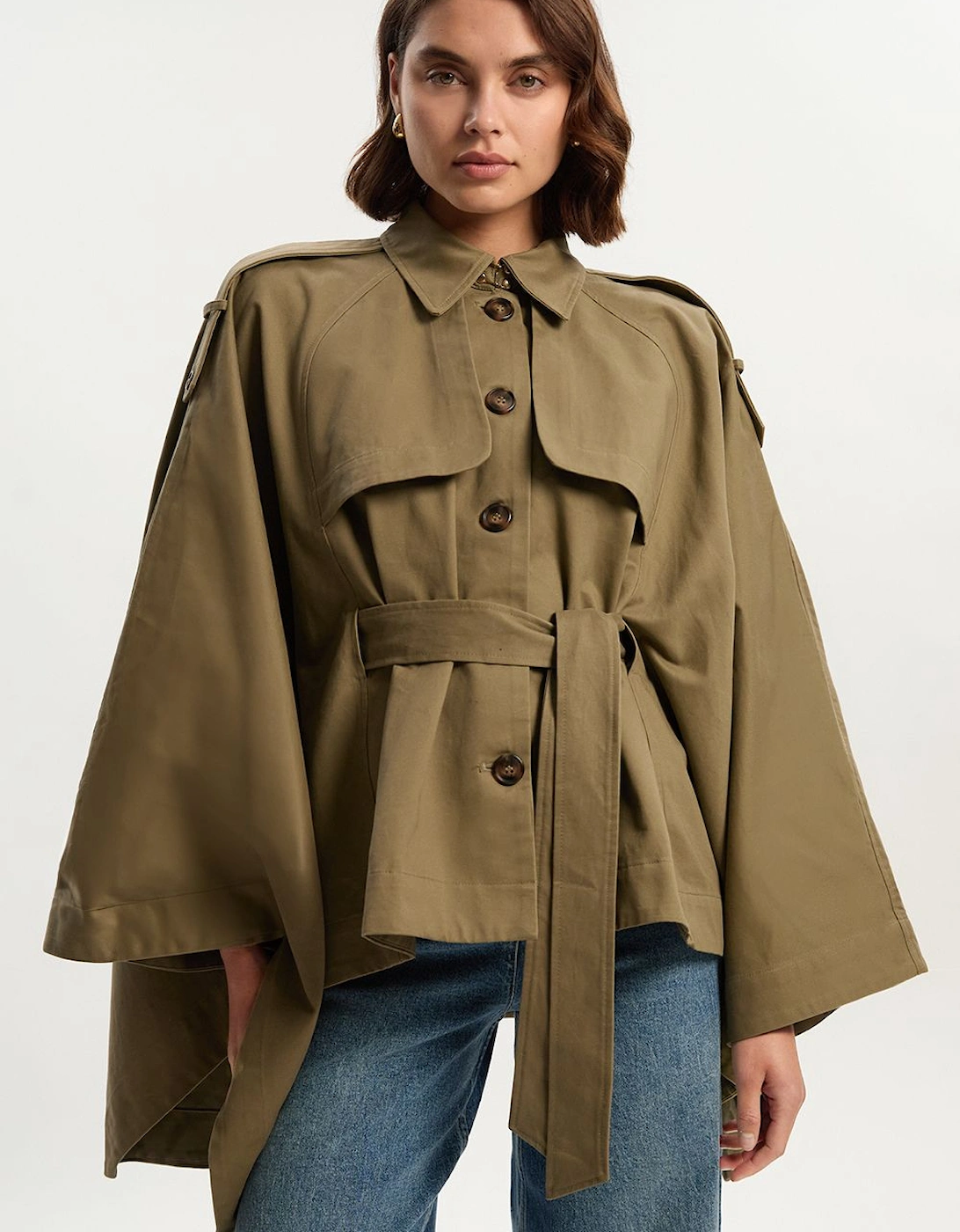 Cape Detail Trench Coat, 2 of 1