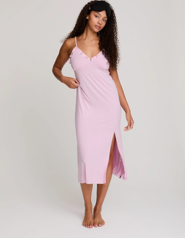 Bamboo Frill Chemise in Blush