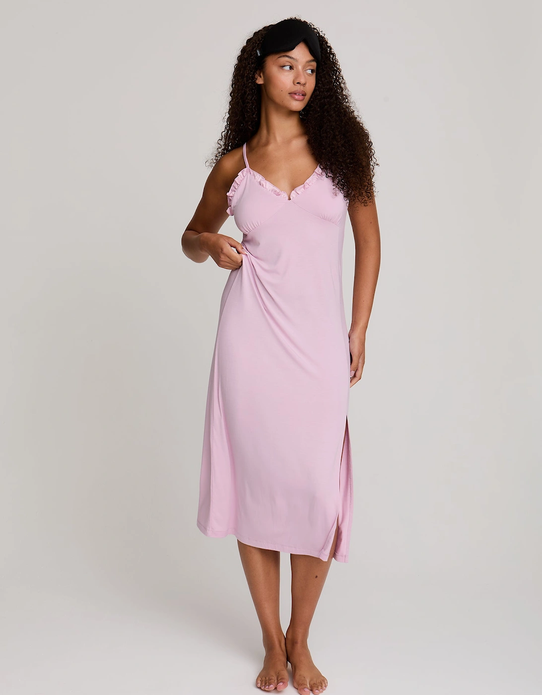 Bamboo Frill Chemise in Blush