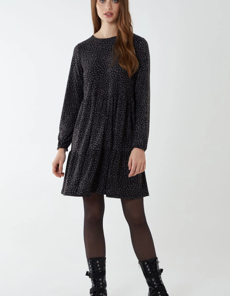 Abstract Spot Smock Dress