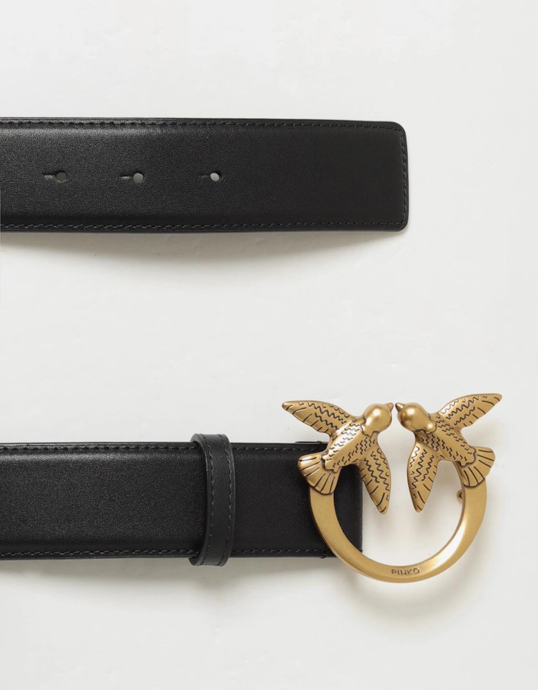 Love Birds Leather Belt Buckle