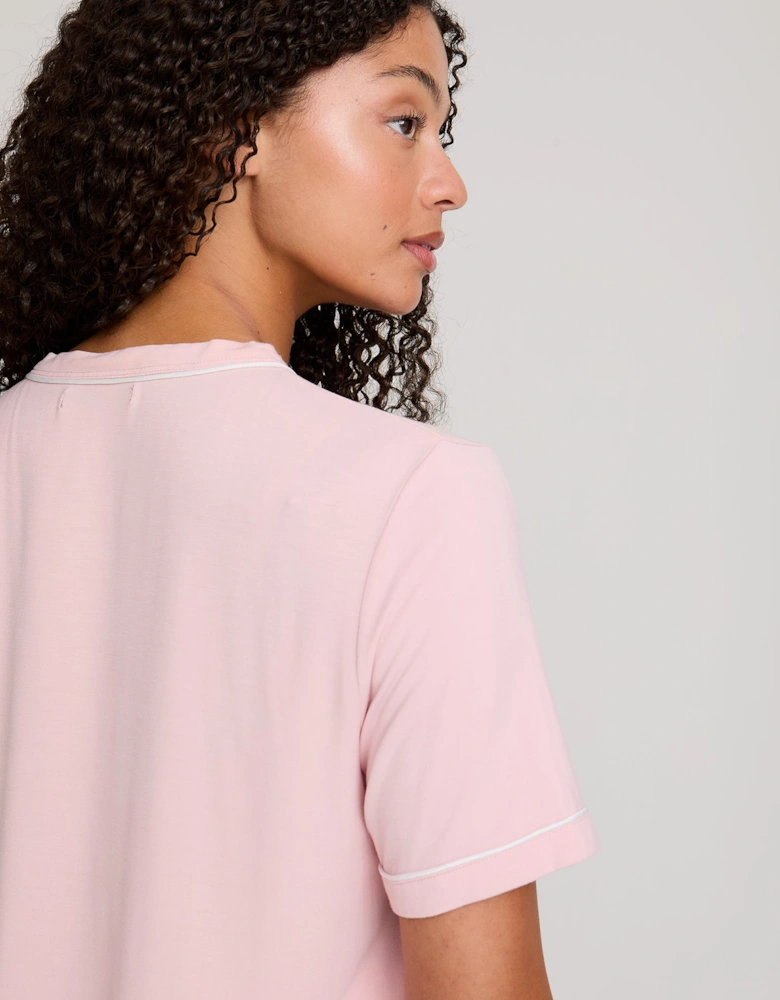 Bamboo Tee and Trouser Set in Blush Stripe