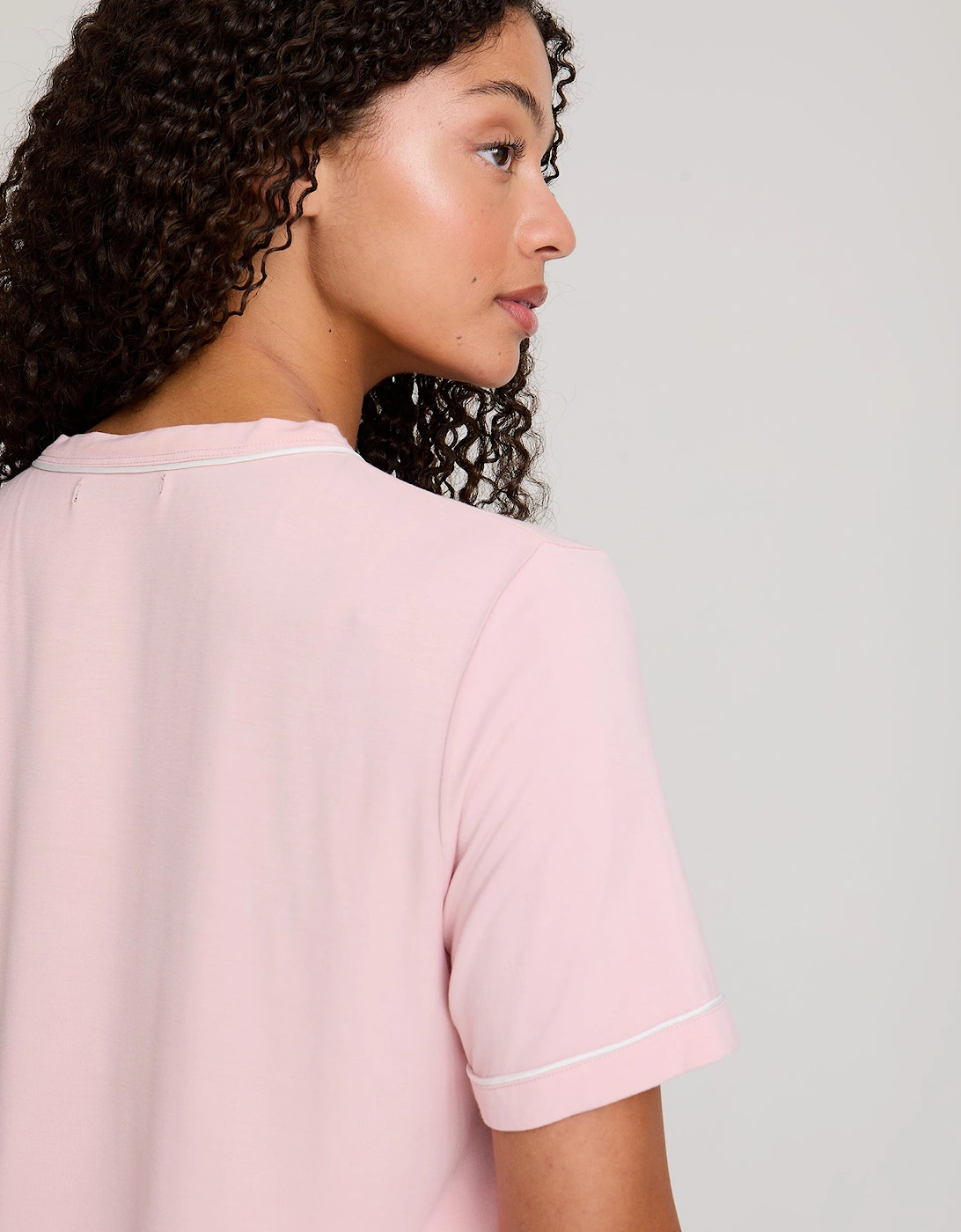 Bamboo Tee and Trouser Set in Blush Stripe