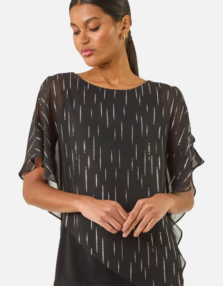 Foil Dot Overlay Asymmetric Top